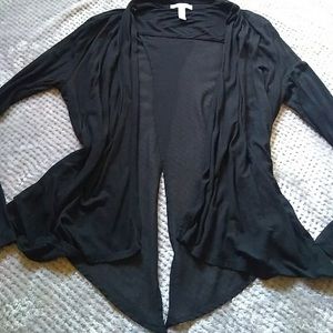 Charcoal Buckle Split Back Cardigan